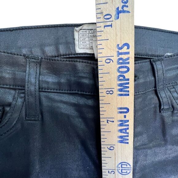 Current/Elliot Jeans Womens Mid Rise The Ankle Skinny Pants Black Coated Size 28 - Picture 6 of 8